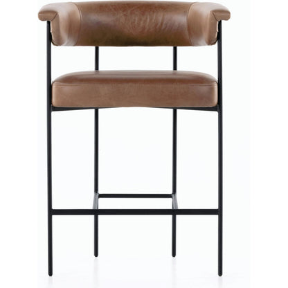 Carrie Counter Stool by Four Hands in matte black. Made from unique in a transitional style.