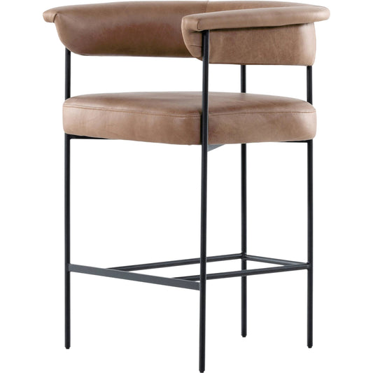 Carrie Counter Stool by Four Hands in matte black. Made from unique in a transitional style.