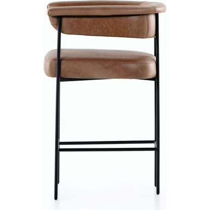 Carrie Counter Stool by Four Hands in matte black. Made from unique in a transitional style.