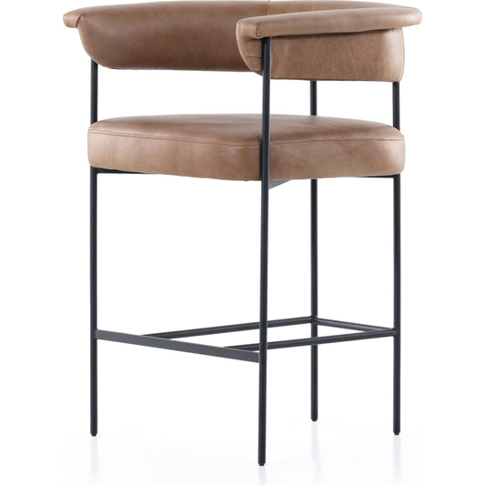 Carrie Counter Stool by Four Hands in matte black. Made from unique in a transitional style.