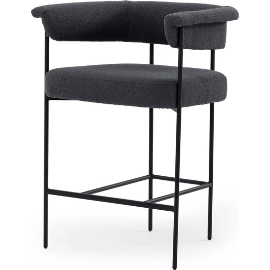 Carrie Counter Stool by Four Hands in matte black. Made from unique in a transitional style.