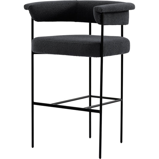 Carrie Bar Stool by Four Hands in matte black. Made from unique in a transitional style.