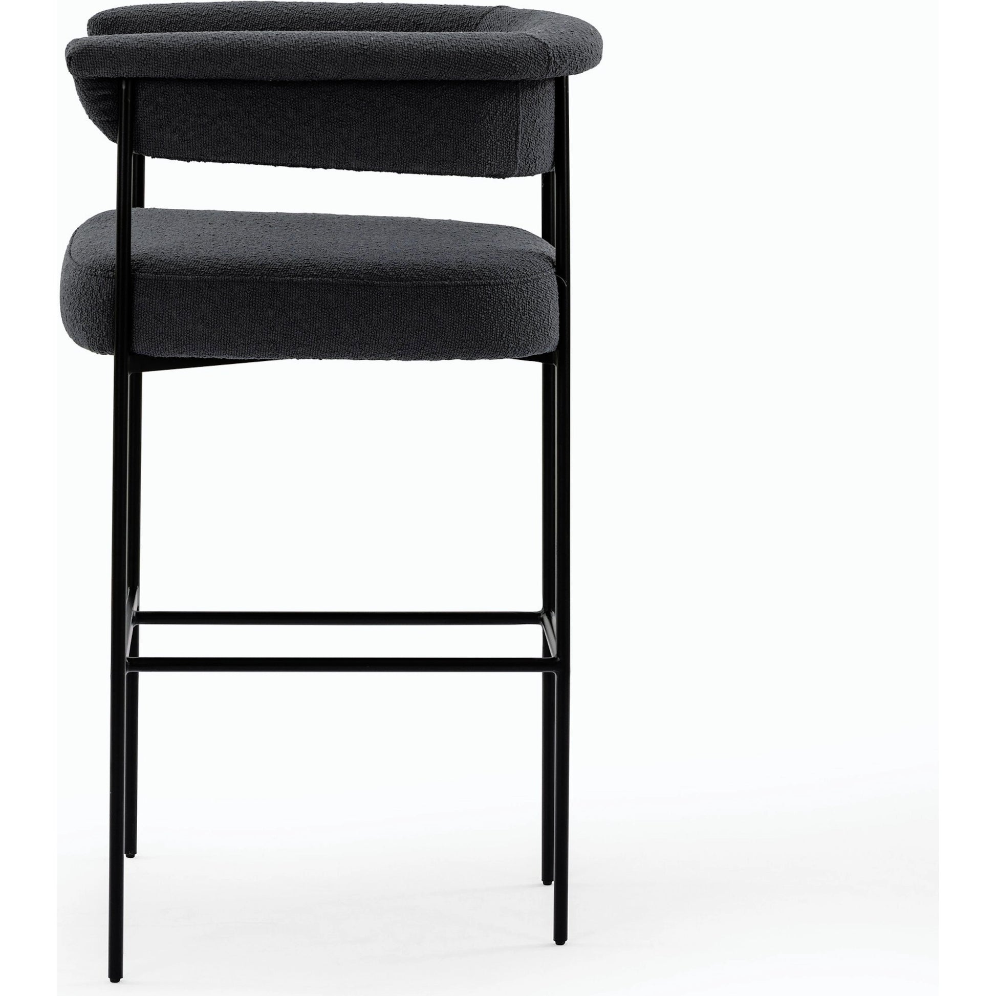 Carrie Bar Stool by Four Hands in matte black. Made from unique in a transitional style.