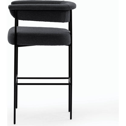 Carrie Bar Stool by Four Hands in matte black. Made from unique in a transitional style.