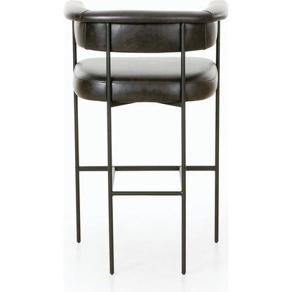Carrie Bar Stool by Four Hands in matte black. Made from unique in a transitional style.