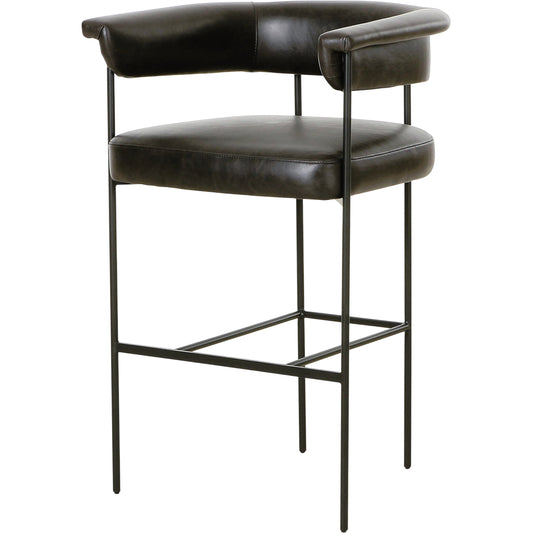 Carrie Bar Stool by Four Hands in matte black. Made from unique in a transitional style.