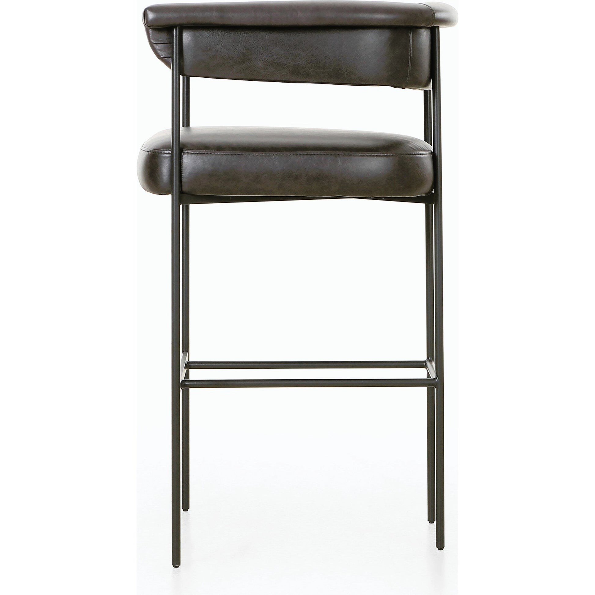 Carrie Bar Stool by Four Hands in matte black. Made from unique in a transitional style.