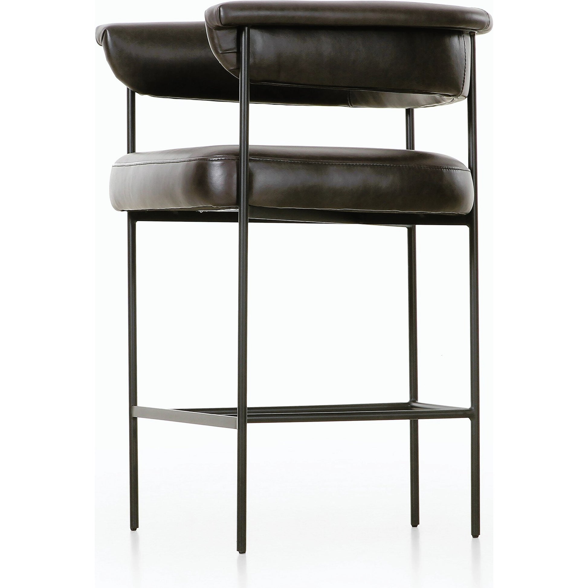 Carrie Counter Stool by Four Hands in matte black. Made from unique in a transitional style.