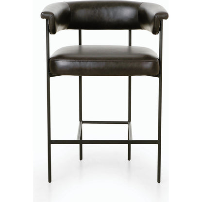 Carrie Counter Stool by Four Hands in matte black. Made from unique in a transitional style.