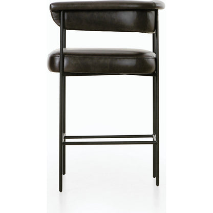 Carrie Counter Stool by Four Hands in matte black. Made from unique in a transitional style.