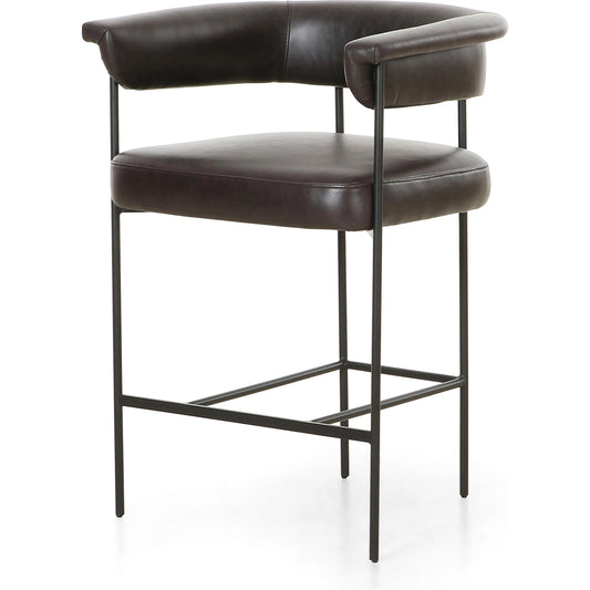 Carrie Counter Stool by Four Hands in matte black. Made from unique in a transitional style.