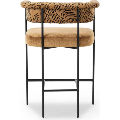 Carrie Counter Stool by Four Hands in matte black. Made from unique in a transitional style.