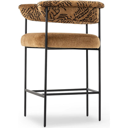 Carrie Counter Stool by Four Hands in matte black. Made from unique in a transitional style.
