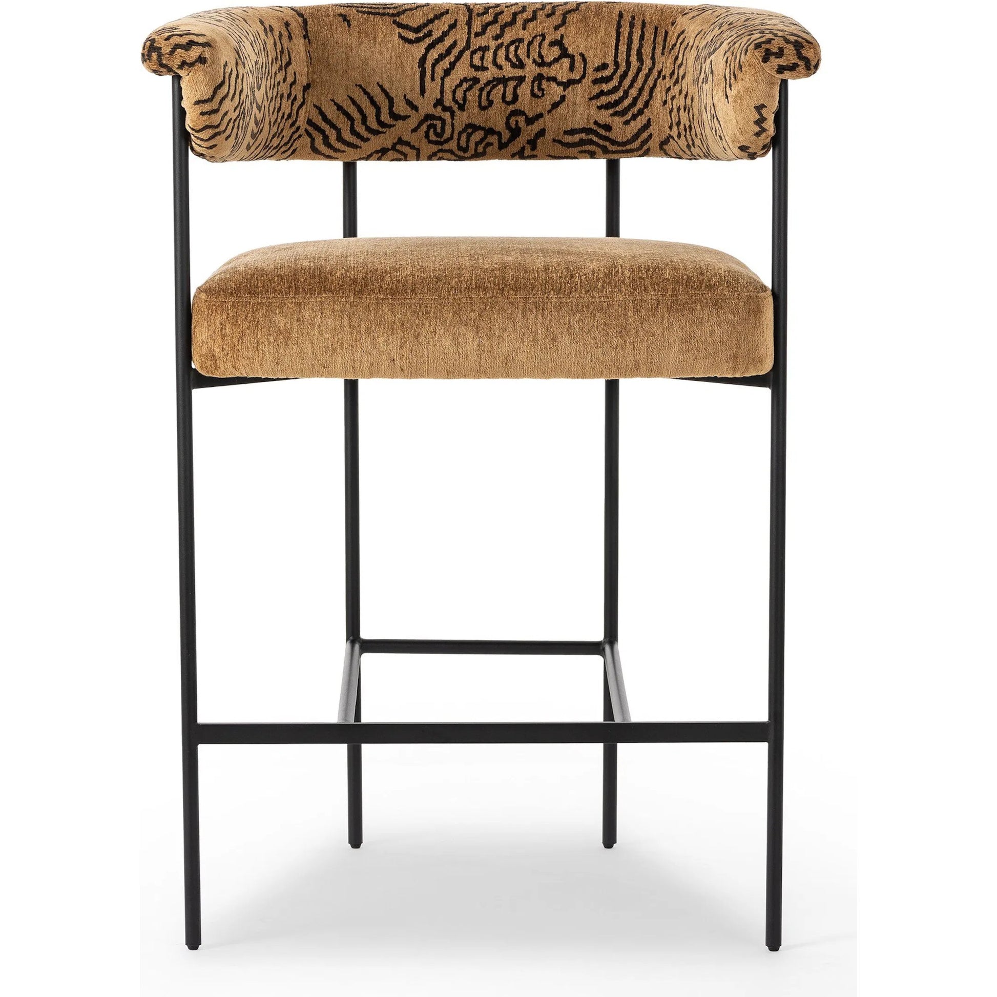 Carrie Counter Stool by Four Hands in matte black. Made from unique in a transitional style.