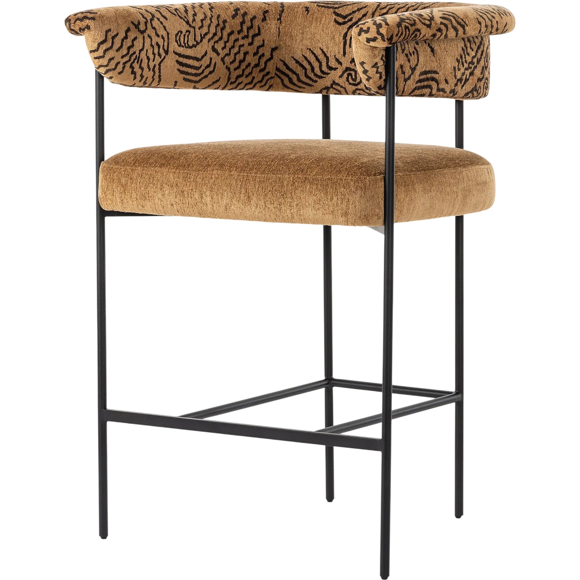 Carrie Counter Stool by Four Hands in matte black. Made from unique in a transitional style.