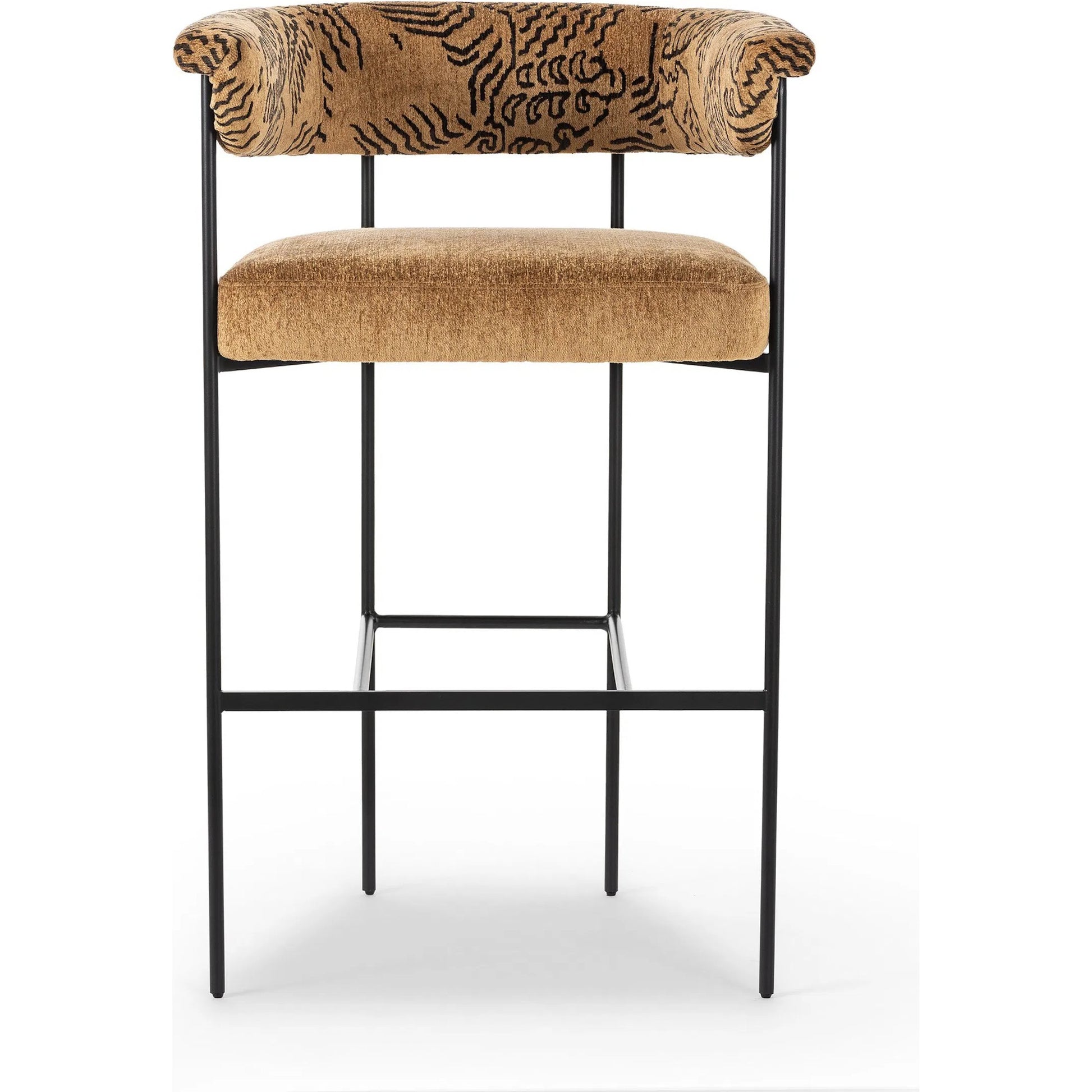 Carrie Bar Stool by Four Hands in matte black. Made from unique in a transitional style.