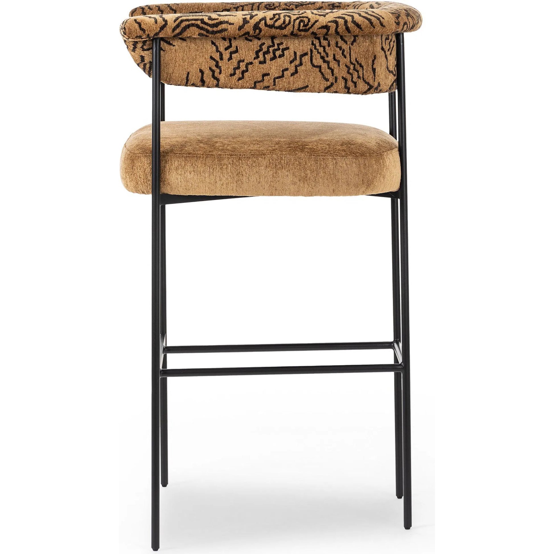 Carrie Bar Stool by Four Hands in matte black. Made from unique in a transitional style.
