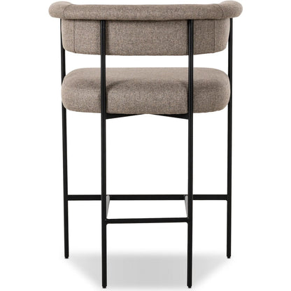 Carrie Counter Stool by Four Hands in matte black. Made from unique in a transitional style.