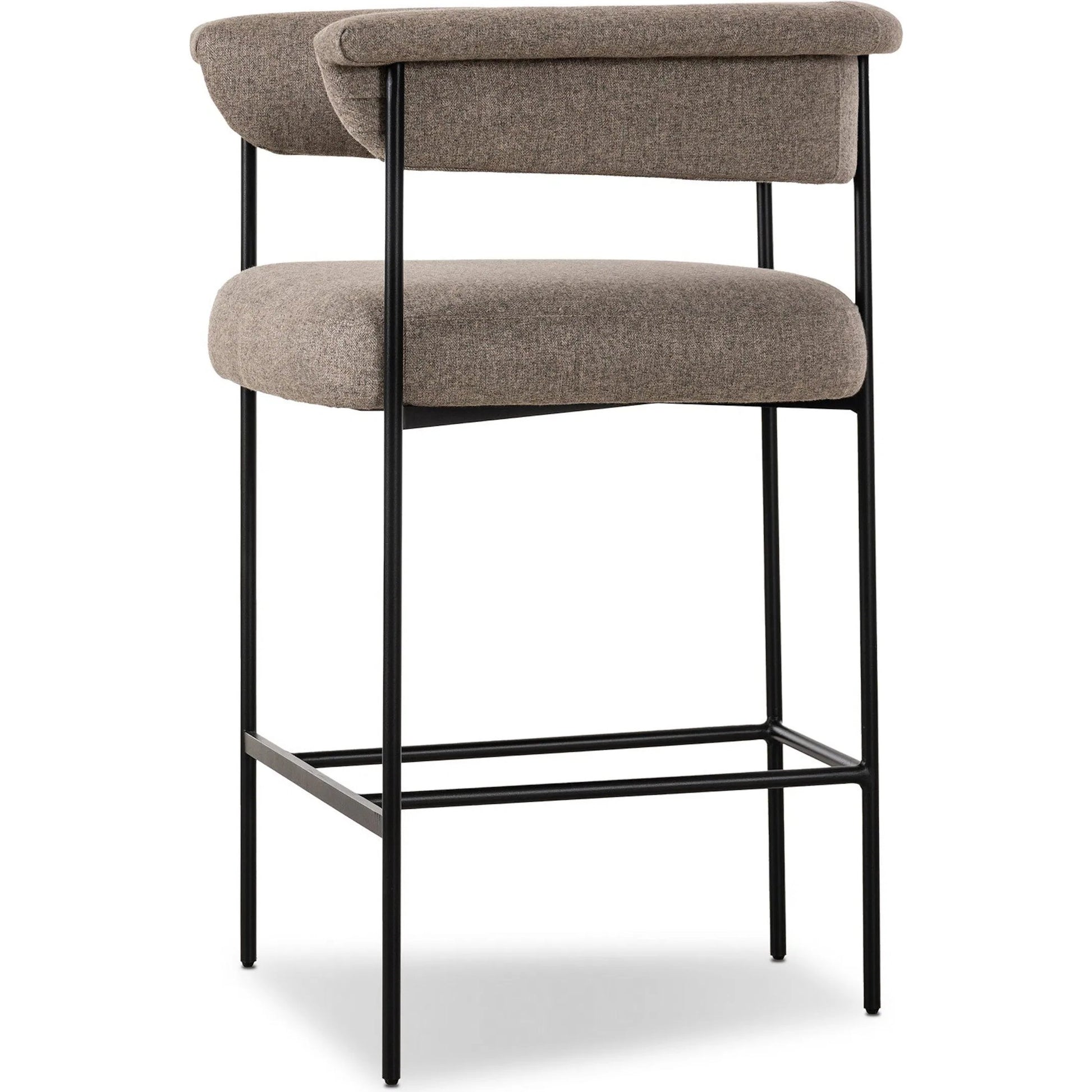 Carrie Counter Stool by Four Hands in matte black. Made from unique in a transitional style.
