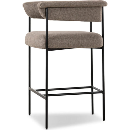 Carrie Counter Stool by Four Hands in matte black. Made from unique in a transitional style.