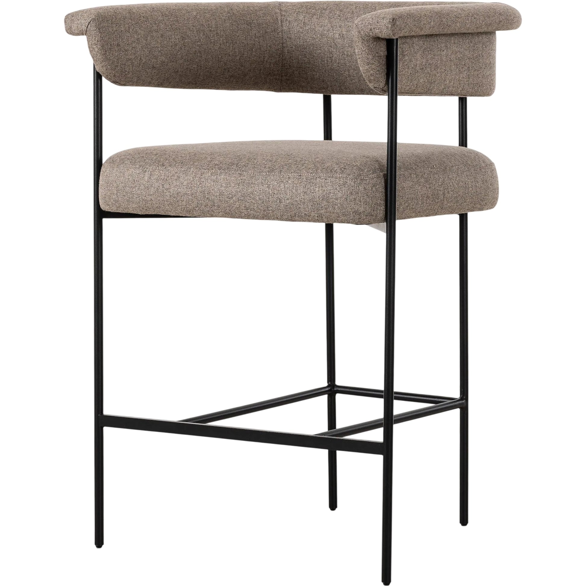 Carrie Counter Stool by Four Hands in matte black. Made from unique in a transitional style.