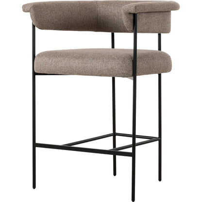 Carrie Counter Stool by Four Hands in matte black. Made from unique in a transitional style.