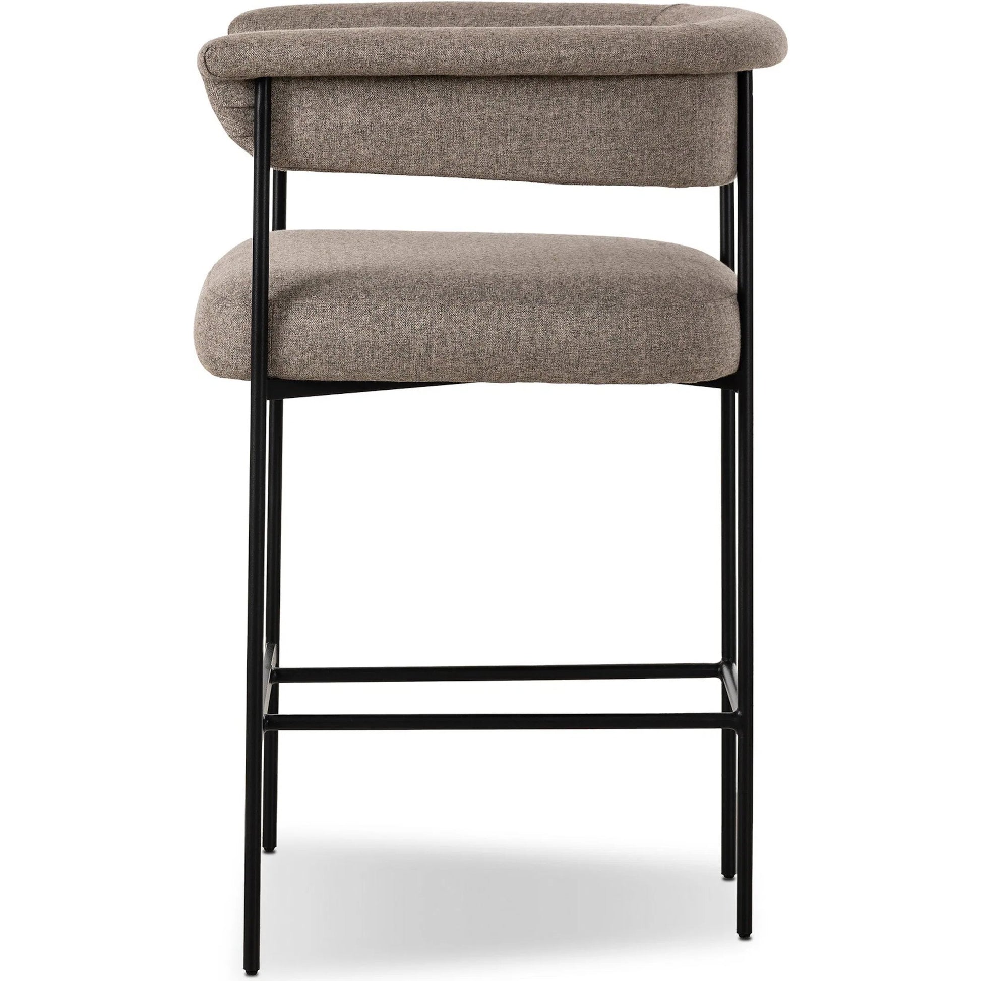 Carrie Counter Stool by Four Hands in matte black. Made from unique in a transitional style.