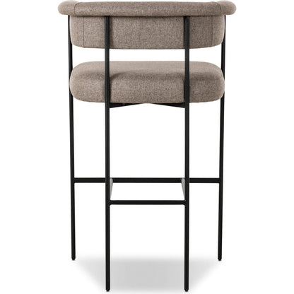 Carrie Bar Stool by Four Hands in matte black. Made from unique in a transitional style.
