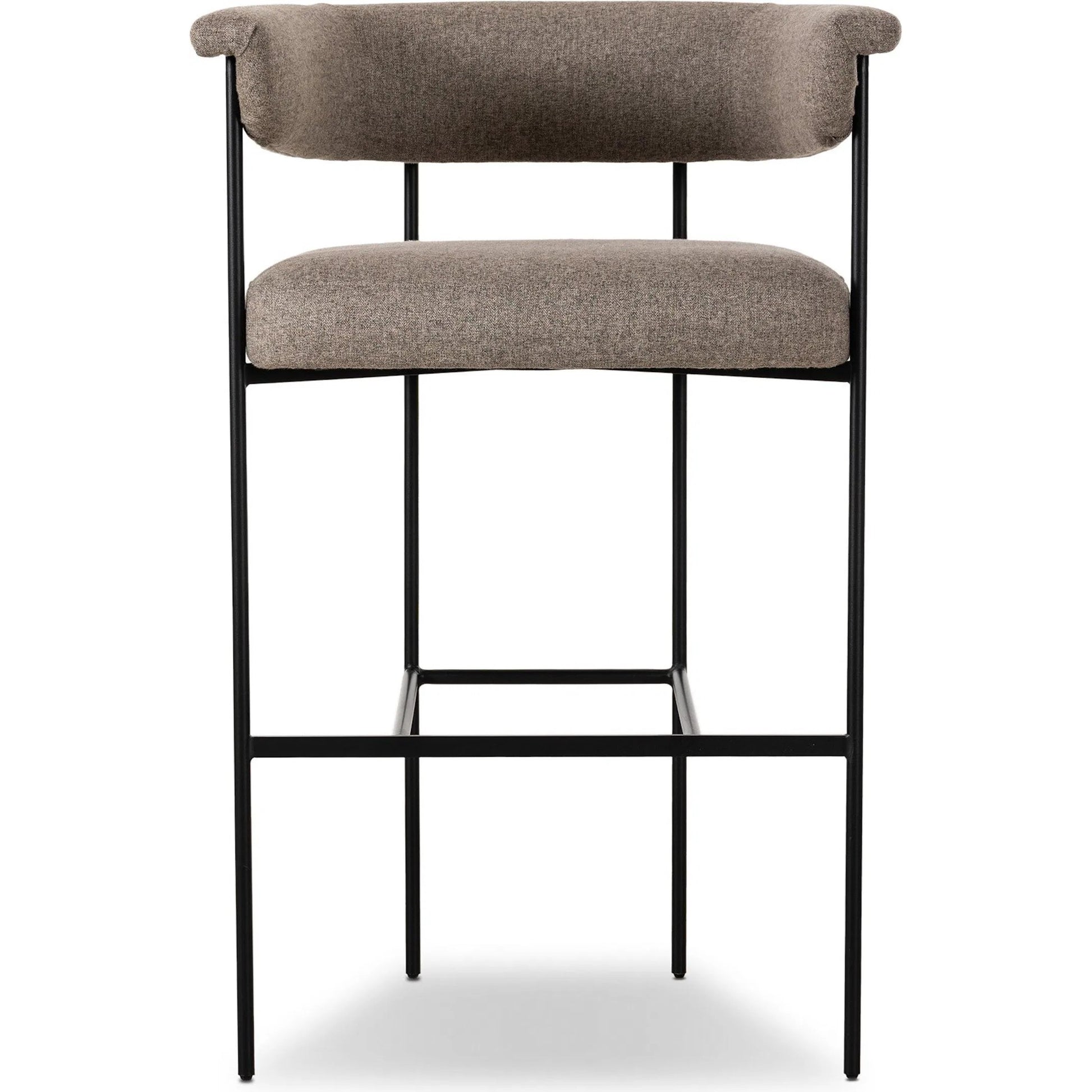 Carrie Bar Stool by Four Hands in matte black. Made from unique in a transitional style.