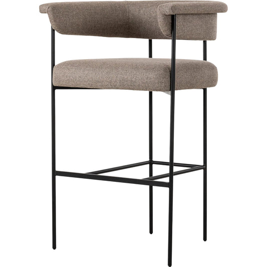 Carrie Bar Stool by Four Hands in matte black. Made from unique in a transitional style.