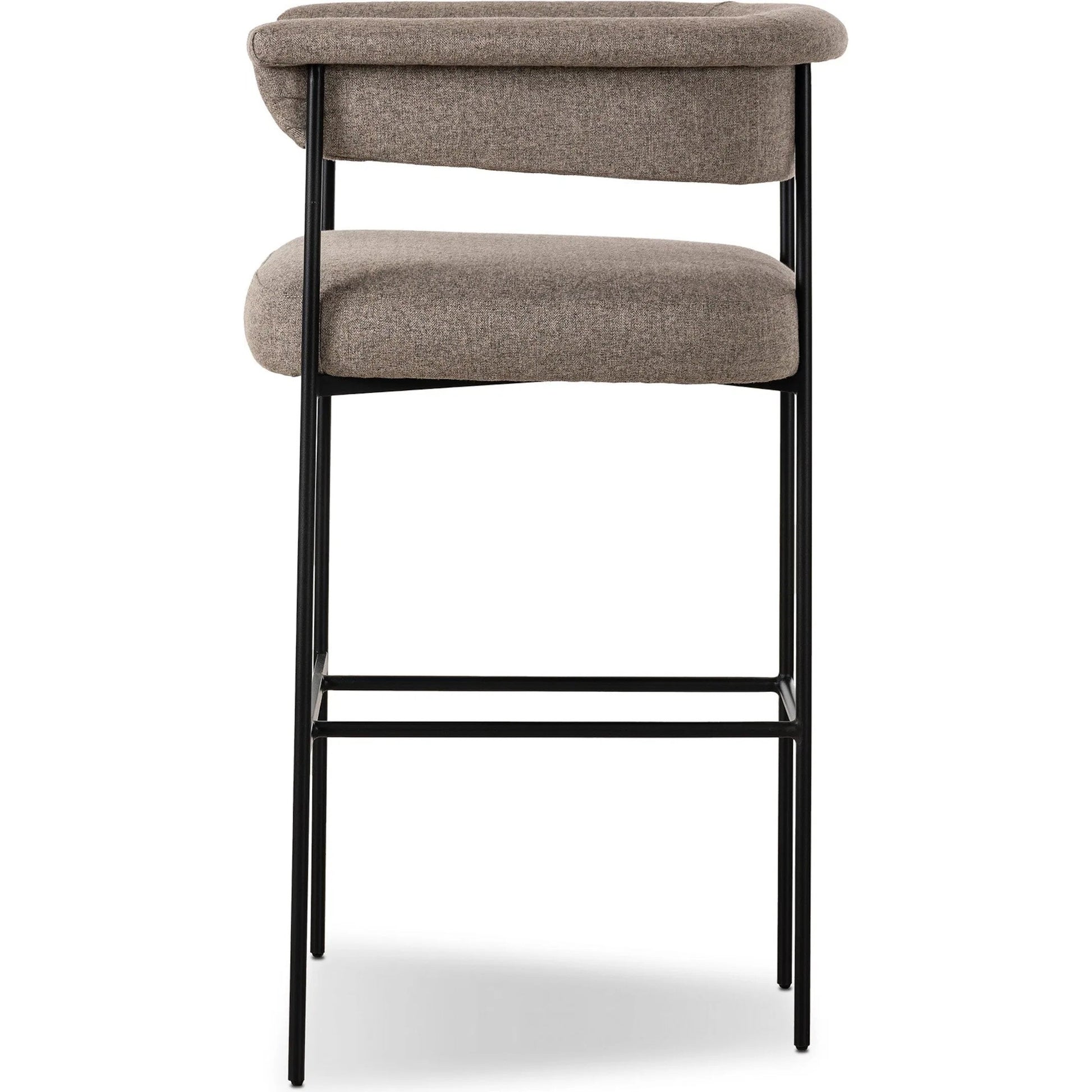 Carrie Bar Stool by Four Hands in matte black. Made from unique in a transitional style.