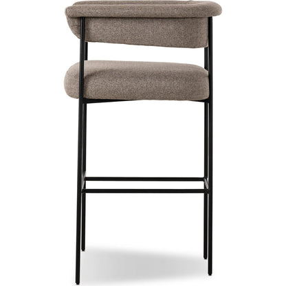 Carrie Bar Stool by Four Hands in matte black. Made from unique in a transitional style.