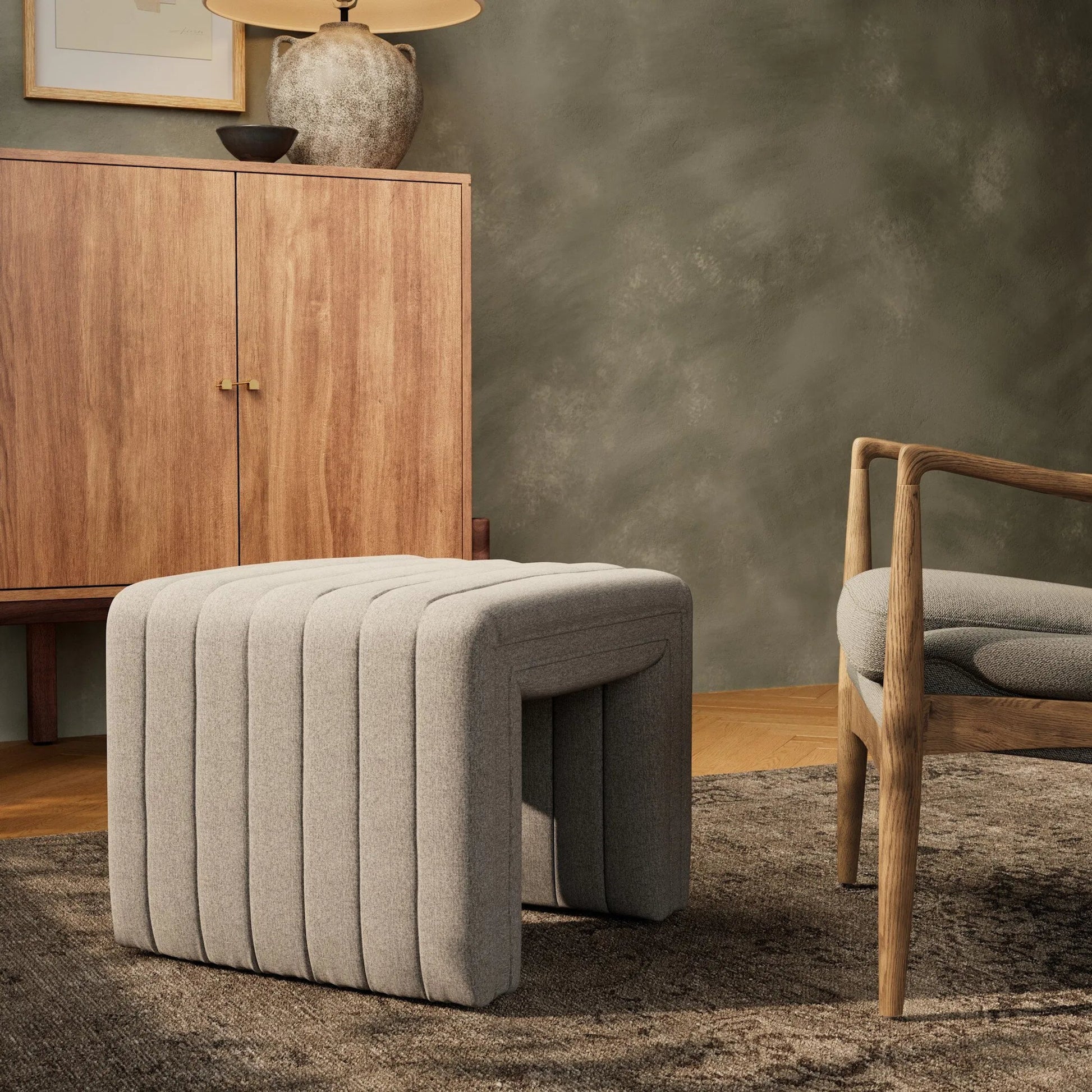 Augustine Ottoman by Four Hands. Made from unique in a modern style.