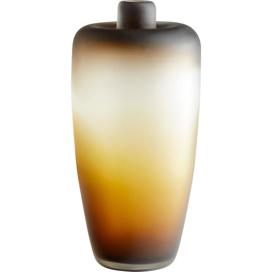 Jaxon Vase by Cyan Design in amber swirl. Made from glass in a modern style.