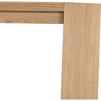 Capra Dining Table by Four Hands in light oak resin. Made from thick oak veneer, solid oak in a eclectic & global style.