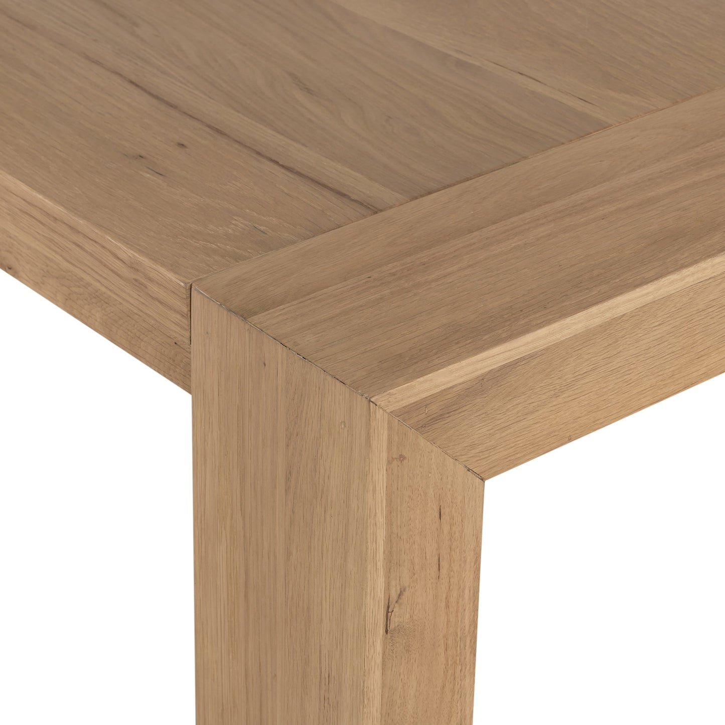 007 SI-1714672 | Closeup | Capra Dining Table by Four Hands in light oak resin. Made from thick oak veneer, solid oak in a eclectic & global style.