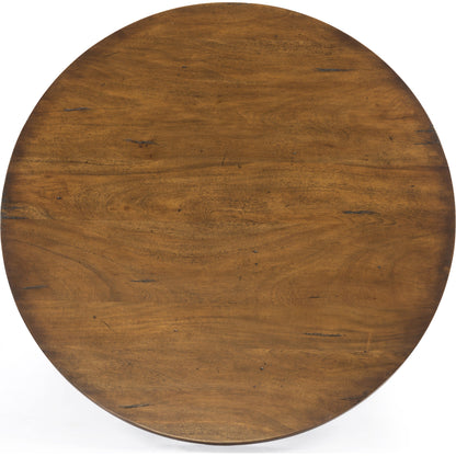Mesa Round Coffee Table by Four Hands in light brushed parawood. Made from solid parawood in a eclectic & global style.
