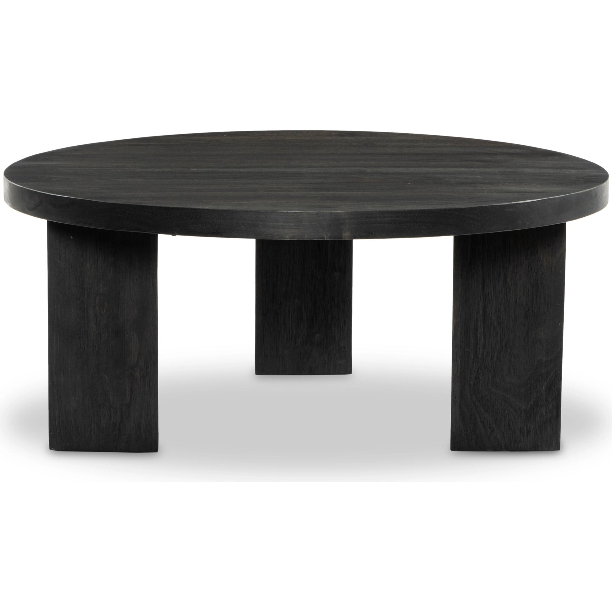 Mesa Round Coffee Table by Four Hands in light brushed parawood. Made from solid parawood in a eclectic & global style.