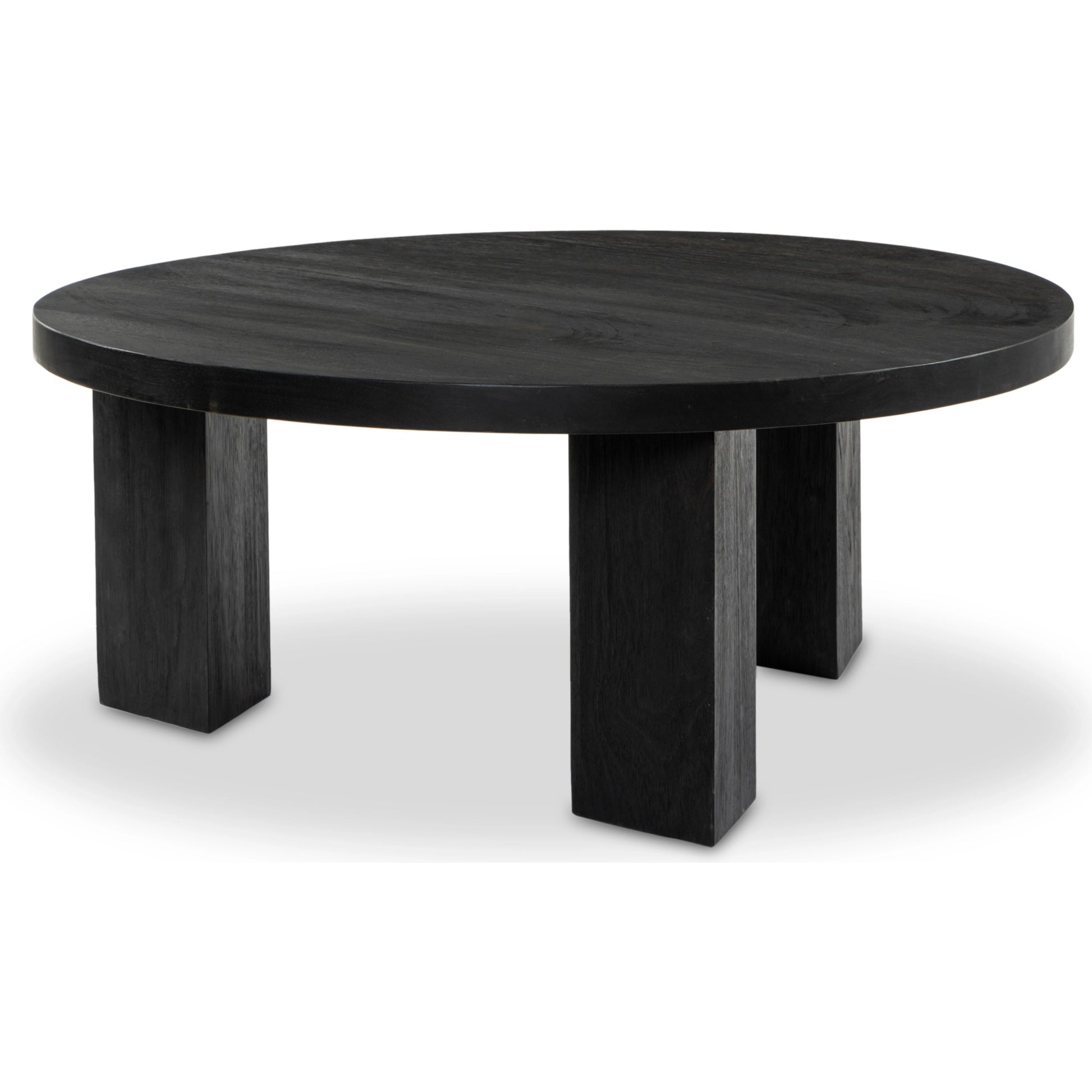Mesa Round Coffee Table by Four Hands in light brushed parawood. Made from solid parawood in a eclectic & global style.