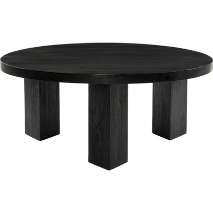 Mesa Round Coffee Table by Four Hands in light brushed parawood. Made from solid parawood in a eclectic & global style.