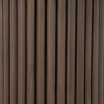 Rutherford End Table by Four Hands in reclaimed ashen brown. Made from solid mixed reclaimed wood, iron in a eclectic & global style.