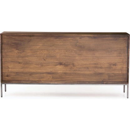 Trey 7 Drawer Dresser by Four Hands. Made from solid poplar, top grain leather in a rustic style.
