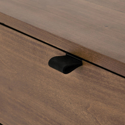 Trey 7 Drawer Dresser by Four Hands. Made from solid poplar, top grain leather in a rustic style.