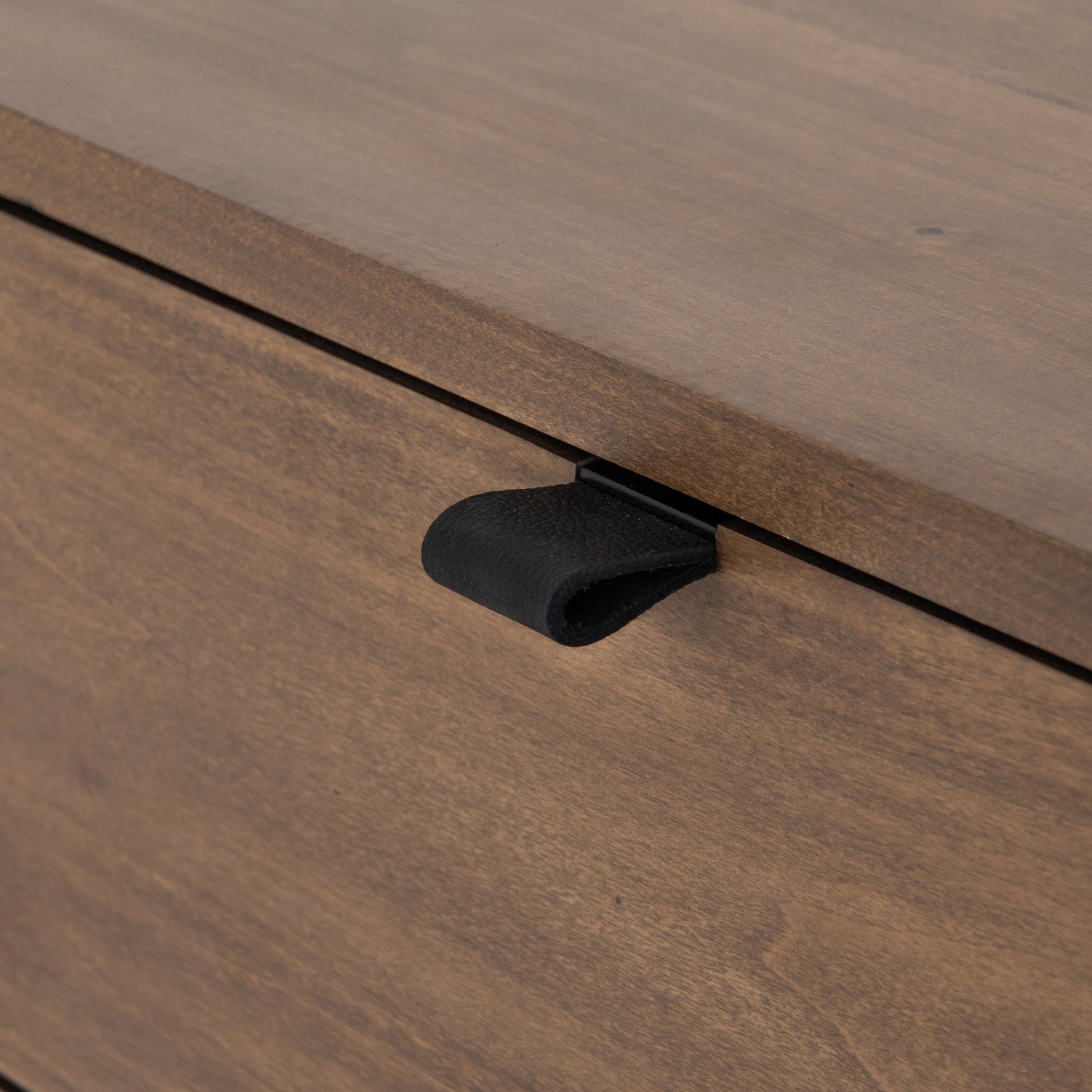 Trey 7 Drawer Dresser by Four Hands. Made from solid poplar, top grain leather in a rustic style.