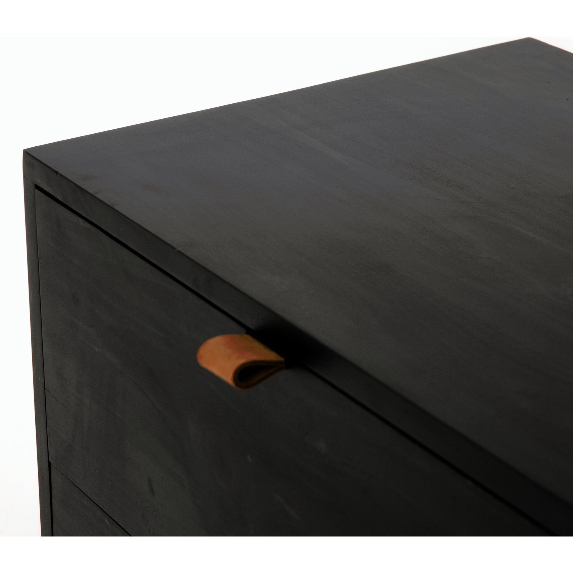 Trey 7 Drawer Dresser by Four Hands. Made from solid poplar, top grain leather in a rustic style.