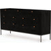 Trey 7 Drawer Dresser by Four Hands. Made from solid poplar, top grain leather in a rustic style.