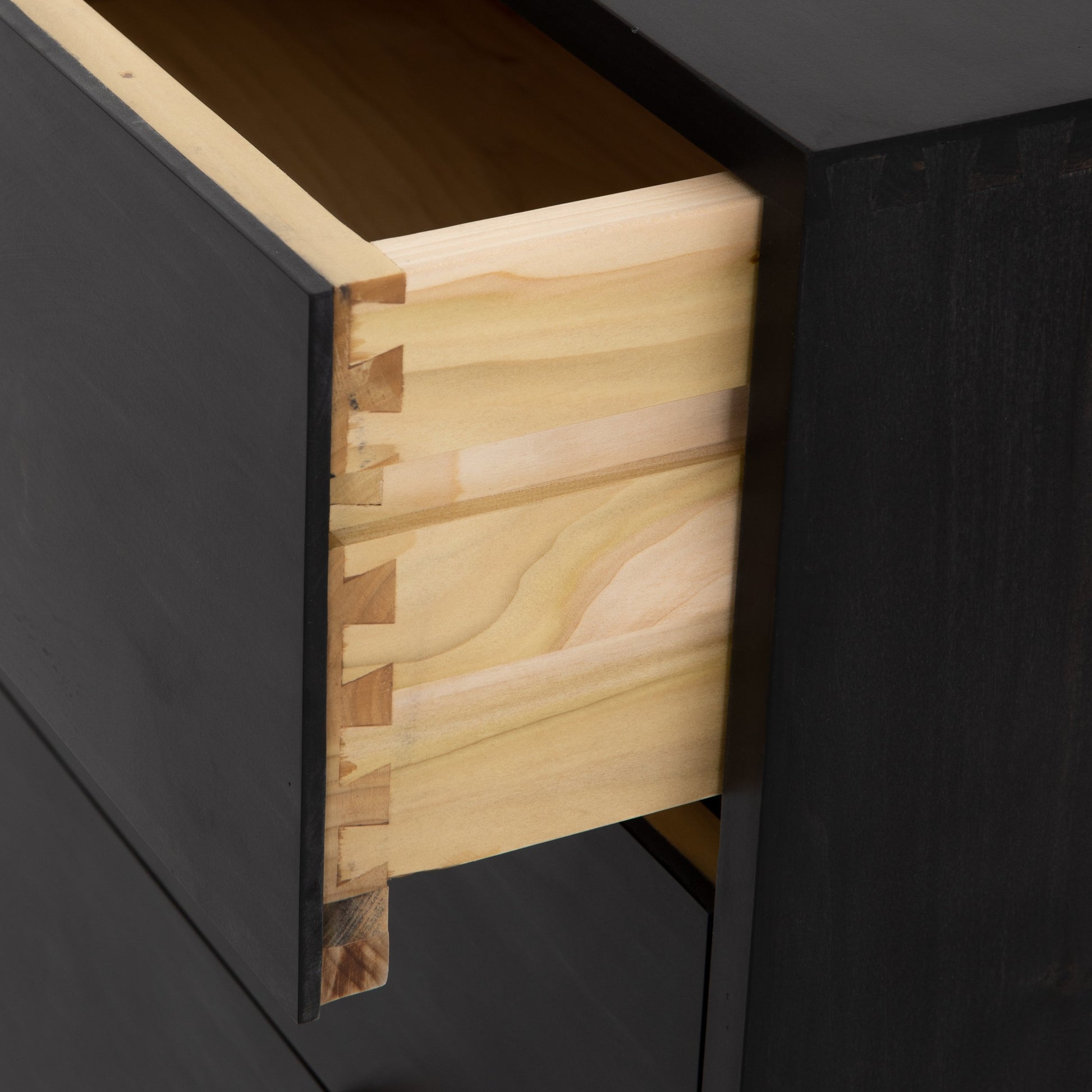 Trey 7 Drawer Dresser by Four Hands. Made from solid poplar, top grain leather in a rustic style.