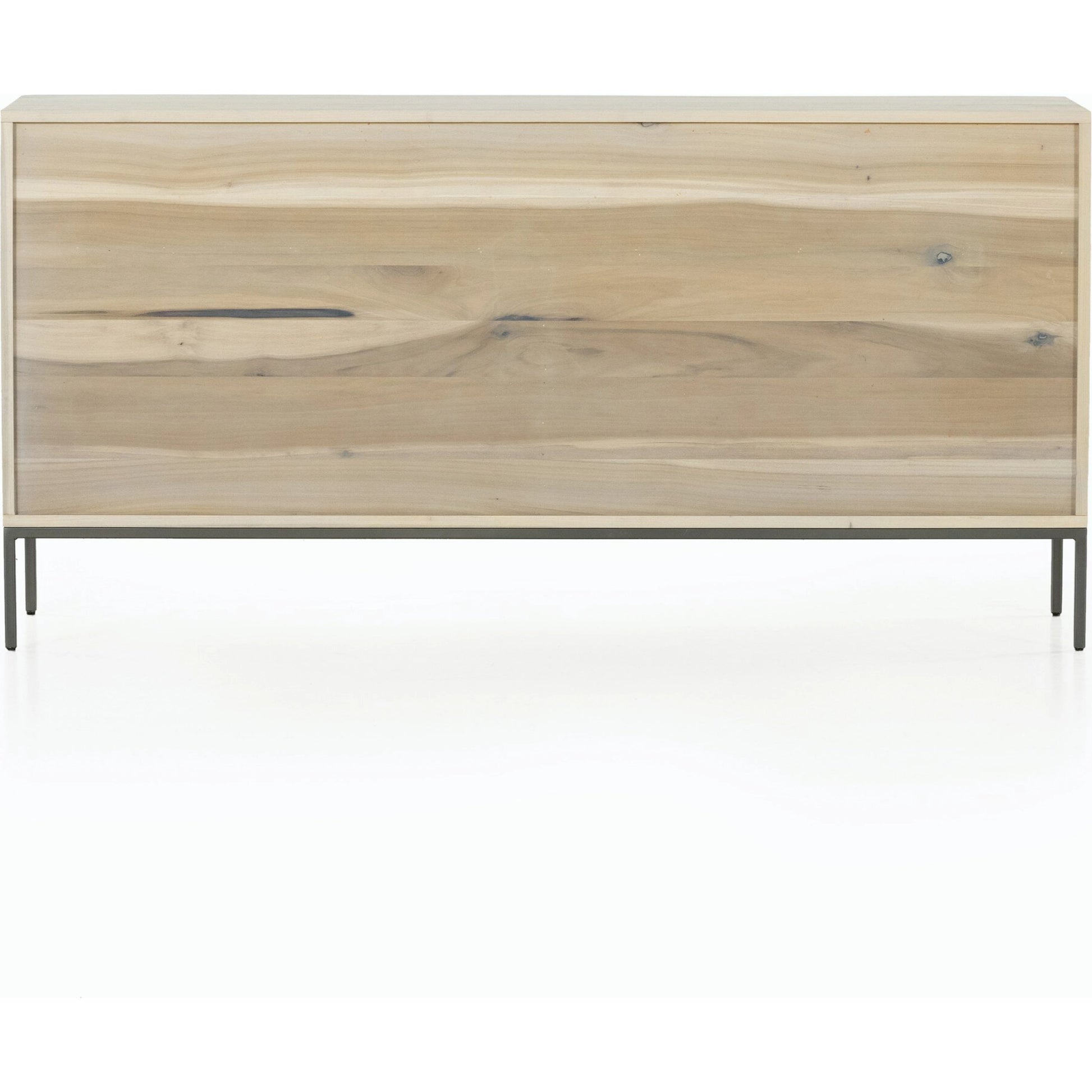 Trey 7 Drawer Dresser by Four Hands. Made from solid poplar, top grain leather in a rustic style.