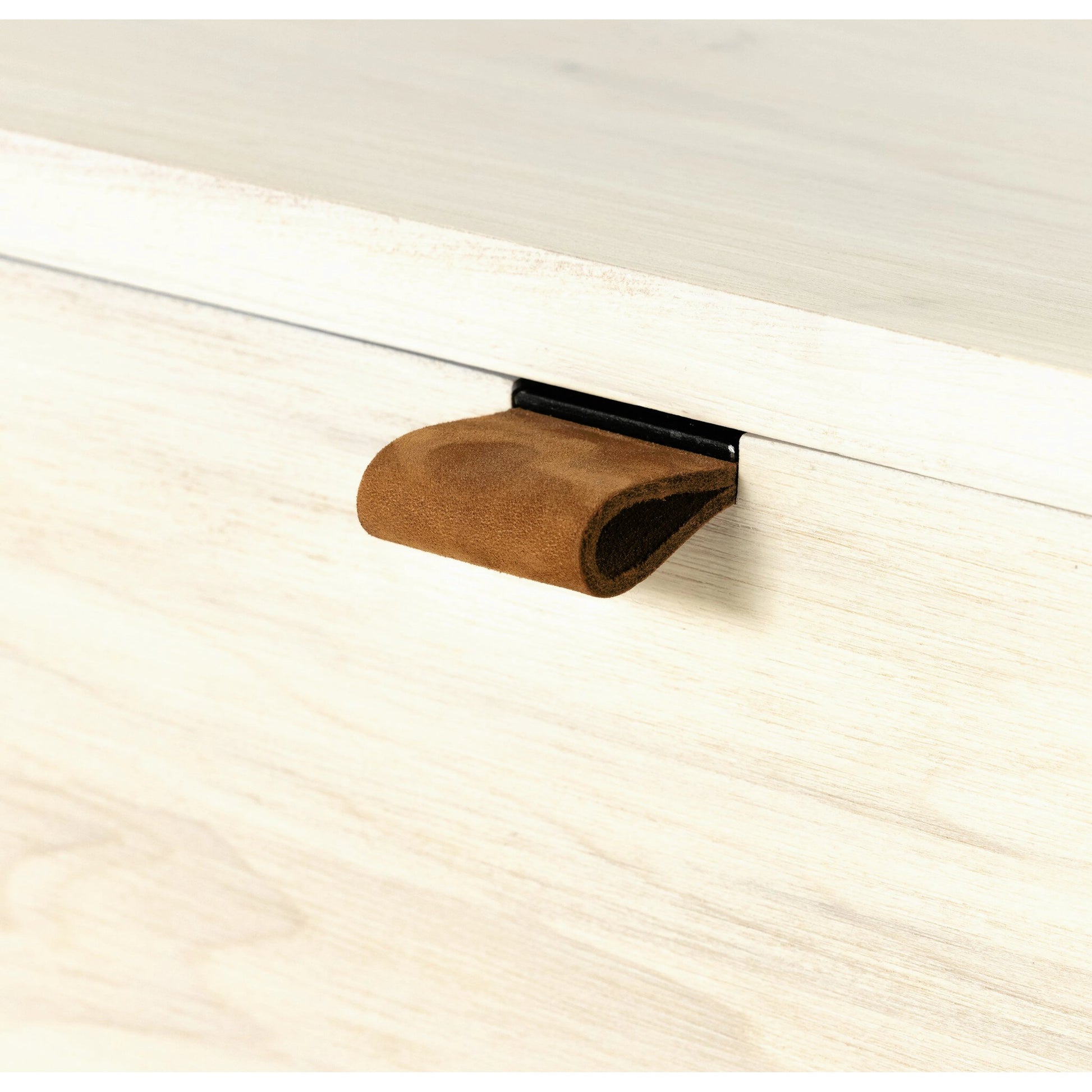 Trey 7 Drawer Dresser by Four Hands. Made from solid poplar, top grain leather in a rustic style.