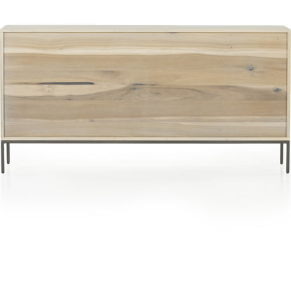 Trey 7 Drawer Dresser by Four Hands. Made from solid poplar, top grain leather in a rustic style.